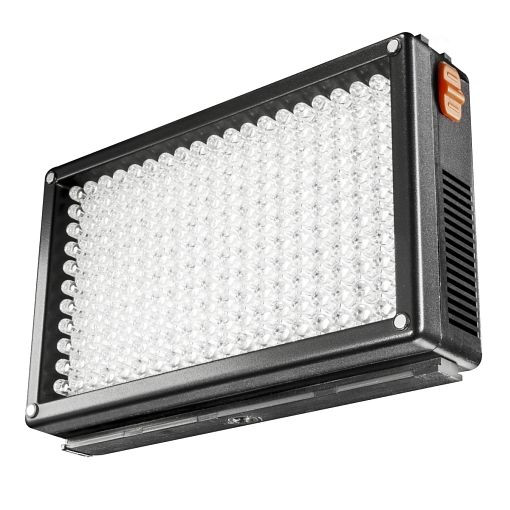 Walimex pro LED Videoleuchte 209 Bi Color, Netzteil, Kugelkopf, Diffusorscheibe, Akkuladegerät, Ladekabel, Akku, Tragetasche, 1017770