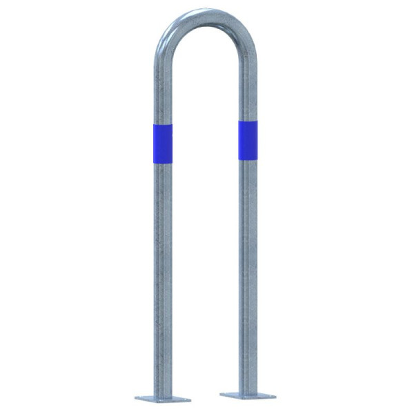 STEIN HGS Absperrbügel zum Aufdübeln aus Stahlrohr Ø 48 mm, Breite 300 mm, silber, blau, blau, 80469.0004