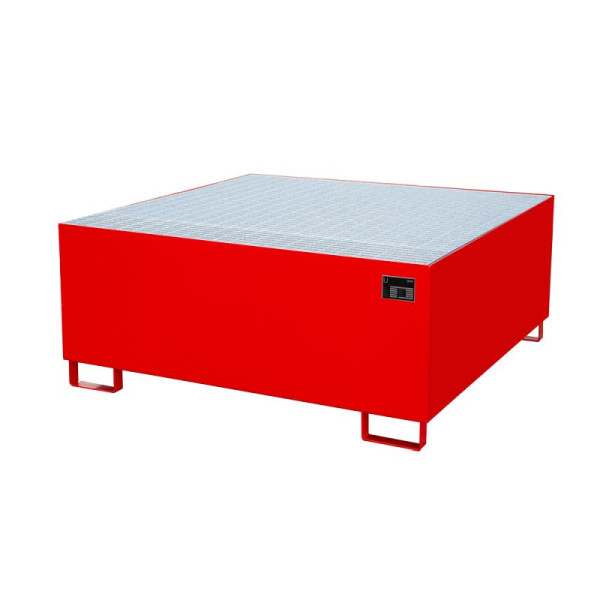 STEIN HGS Auffangwanne AW, für 200-l Fässer oder IBC 1000 Liter, 1000 Liter, RAL 3000 feuerrot, Gesamthöhe 630 mm, lackiert, 1 IBC 1000 Liter, 79185.0002