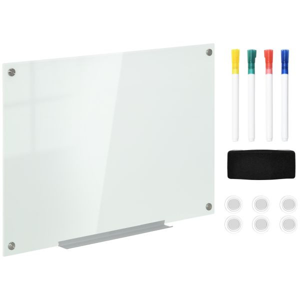 Vinsetto Whiteboard Magnetisch Magnettafel mit 4 Markern 10 Magnet abwischbar, 911-015V01WT