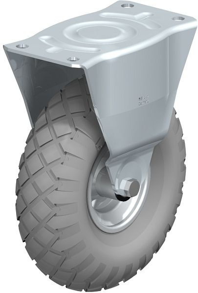 Blickle B-P 263R-SG Stahlblech-Bockrolle, mittelschwere Ausführung, mit Anschraubplatte, Luftreifen, Grau, 571208