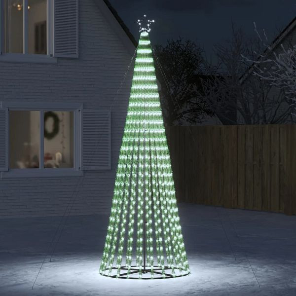 vidaXL Weihnachtsbaum Kegelform 688 LEDs Kaltweiß 300 cm, 358069