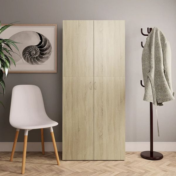 vidaXL Schuhschrank Sonoma-Eiche 80x35,5x180 cm Holzwerkstoff, 800291