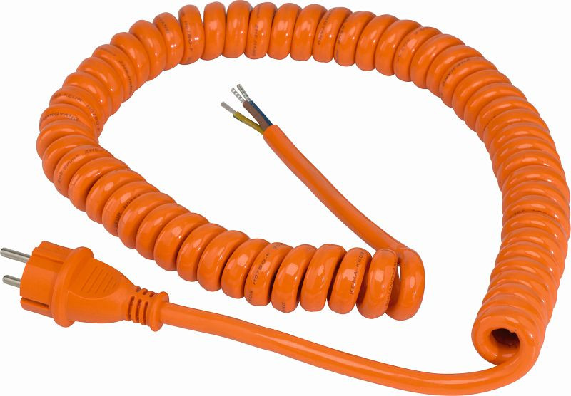 as-Schwabe Spiral-Anschlußleitung 5m H07BQ-F 3G1,5, orange, 70430