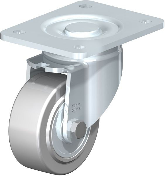 Blickle LH-SVS 100K-3 Stahlblech-Lenkrolle, Schwerlast-Ausführung, mit Anschraubplatte, Stahl, Grau, 627182