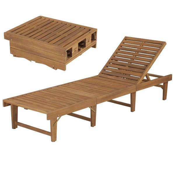 vidaXL Sonnenliege Klappbar Massivholz Akazie, 44253