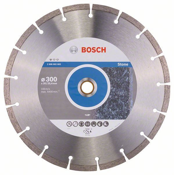 Bosch Diamanttrennscheibe Standard for Stone, 300 x 20,00/25,40 x 3,1 x 10 mm, 2608602602