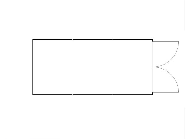 FLADAFI Materialcontainer-Kombination MC 1360, verzinkt, zerlegt, ohne Boden, Doppelflügeltür (symmetrisch) auf der 3m Seite, F13630301-F911