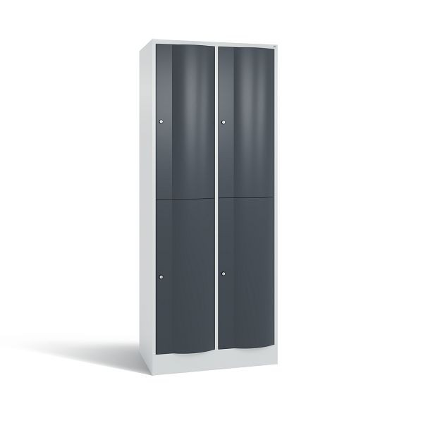 C+P Spind doppelstöckig Resisto, 2 Abteile, H1950xB772xT540 mm, Grau/Anthrazit, 8270-272 S10202