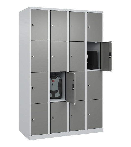C+P Schließfachschrank Evolo PLUS, 16 Fächer, 1850x1200x500mm, 7035/0004, 049000-404 S10014