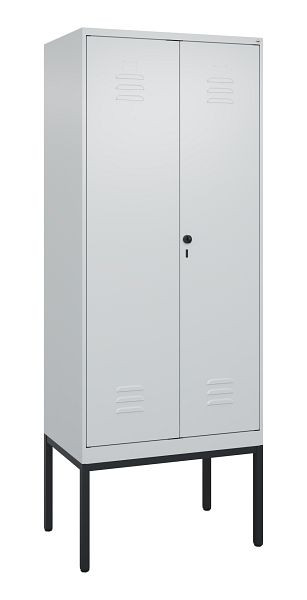 C+P Umkleidespind Classic PLUS SW, Gestell, 2 Abteile, 2120x800x500mm, 7035/7035, Drehriegel, 0800327-22 S10009