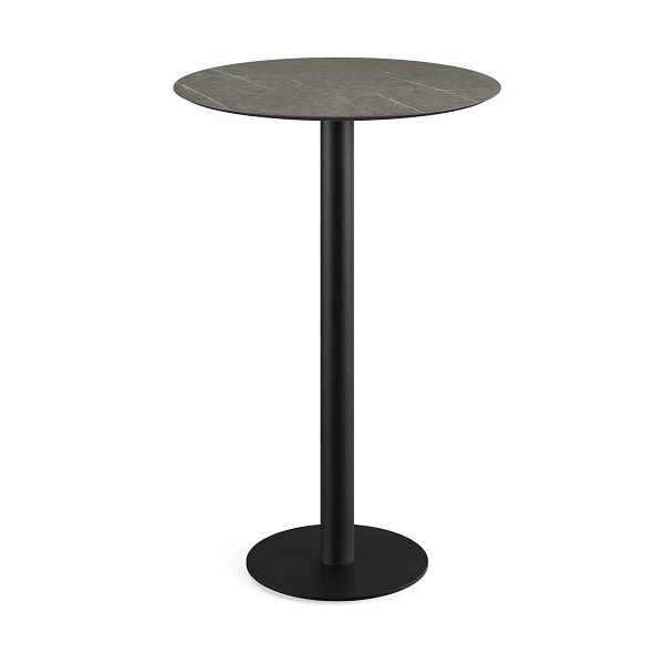 Feros Urban Stehtisch Schwarz gestell + Midnight Marble HPL Ø70 cm, 130041670
