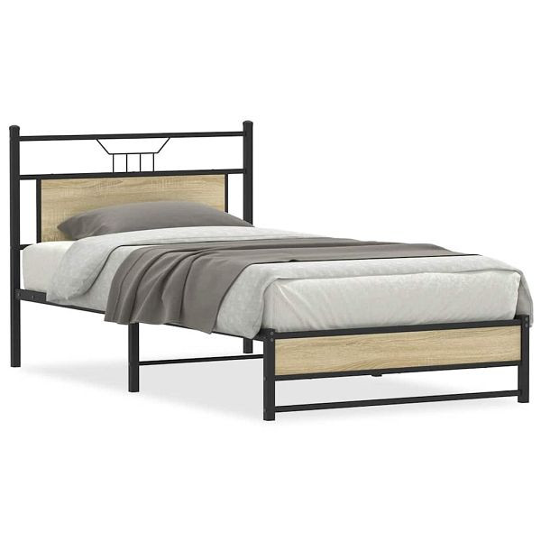 vidaXL Bettgestell ohne Matratze Sonoma-Eiche 107x203 cm Holzwerkstoff, 4106958