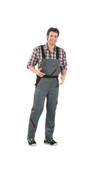 Planam Highline Latzhose, schiefer/schwarz/rot, Größe 52, 2332052