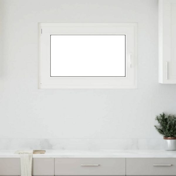 vidaXL Kellerfenster RISOR 90x60 cm Dreh Kipp DIN Links Weiß, 4108360