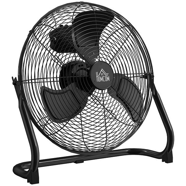 HOMCOM Ventilator für den Schreibtisch, Klimaanlage, 4 Geschwindigkeiten, drehbar, Schwarz, 824-090V90BK