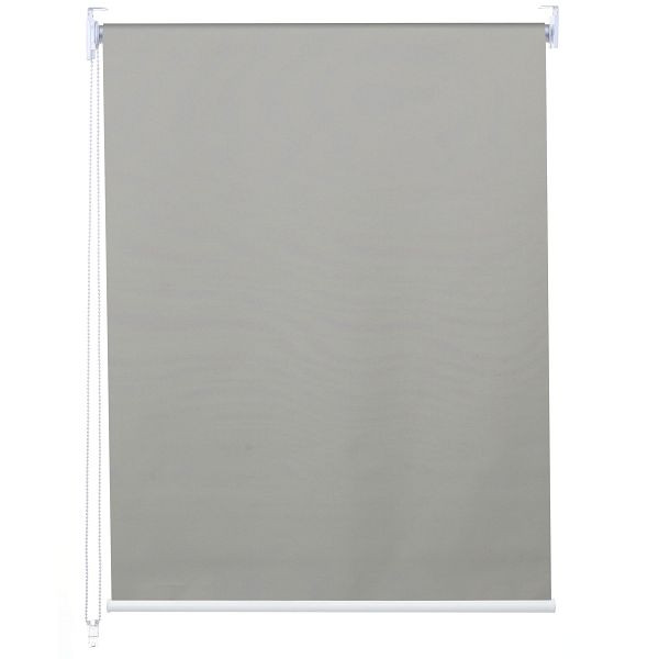 Mendler Rollo HWC-D52, Fensterrollo Seitenzugrollo Jalousie, 100x230cm Sonnenschutz Verdunkelung blickdicht, grau, 63448