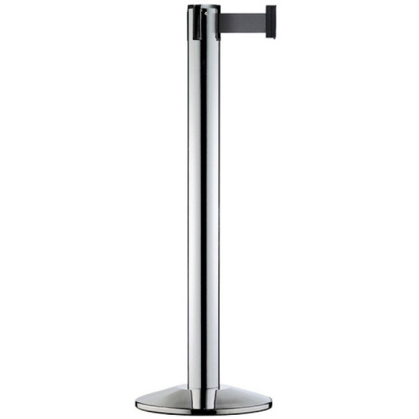 Stein HGS Personenleitsystem -Beltrac Infinity-, mobil, Edelstahl, gebürstet, schwarz/gelb schraffiert, mit Standard-Gurtendstück, 11252-eg1402