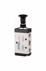 Riegler 5/2-Wegeventil, Druckknopfbetätigung, für Schalttafeleinbau, 115977