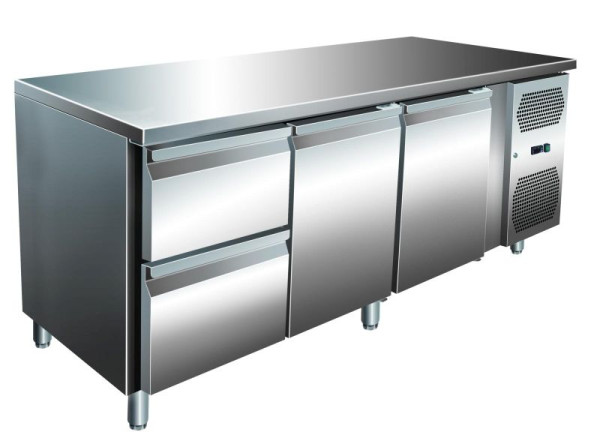 A&S Polarny VIP Kühltisch mit 1x 2 Schubladen und 2 Türen -2 bis +8°C 1.795x600x860 mm, KT-VIP-600-3-C2