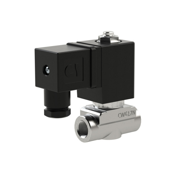 Riegler 2/2-Wege-Magnetventil, stromlos geschlossen, ES, G1/4, DN 4,0, PN 0-10, FPM, direktgesteuert, 230V AC, 146069