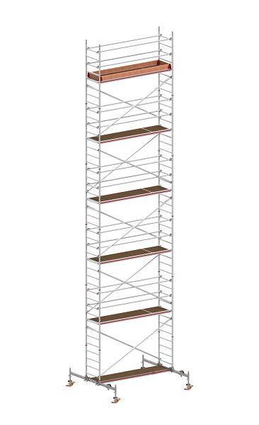 HYMER Fahrgerüst nach DIN EN 1004 mit Comfortaufbau, Rahmenteilbreite 0,80 m, Bühnenlänge 2,95 m, Reichhöhe 12,60 m, 817112