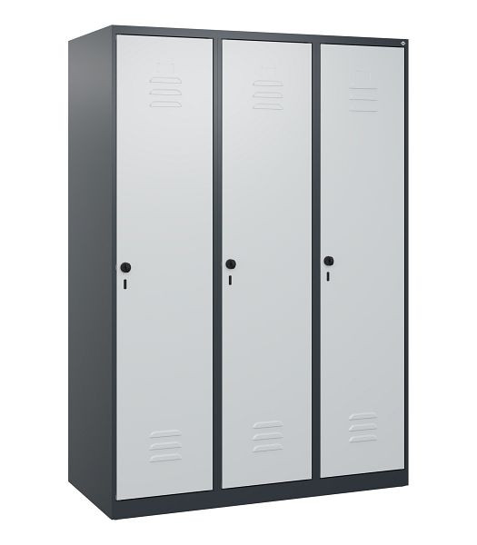 C+P Umkleidespind Classic PLUS, 3 Abteile, 1700x1200x500mm, 7016/7035, Drehriegel, 0800007-32 S10011