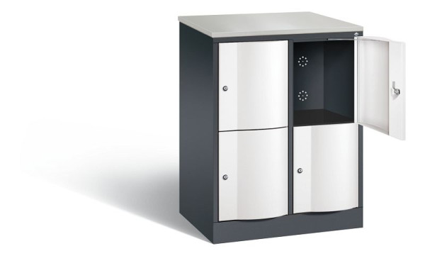 C+P Schließfachschrank Resisto, H1077xB772xT540mm, Farbe: Schwarzgrau / Verkehrsweiß, 8472-272 S10081