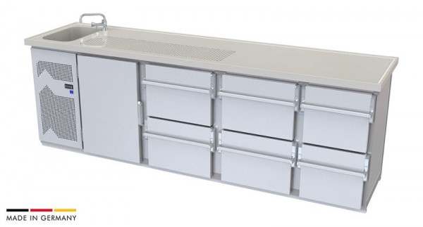 hefa Theke Novis 28V/1L-TZZZ, Abmaße: 950 x 2.800 x 650/700 mm, Novis 28V/1L-TZZZ