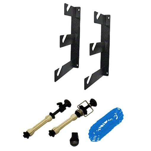 Walimex 3-fach Hintergrund Wandmontageset, Hintergrundhaken 2er Set, Hintergrundexpan + Kette & Gewicht, 1012504