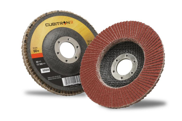3M Cubitron II Fächerschleifscheibe 967A, 125 mm x 22 mm, 80+, konisch, VE: 10 Scheiben, 7100011569