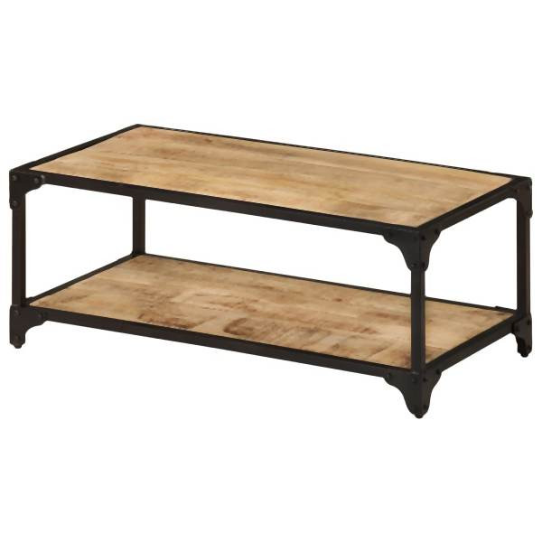 vidaXL Couchtisch 90x45x35 cm Raues Massives Mangoholz, 328265