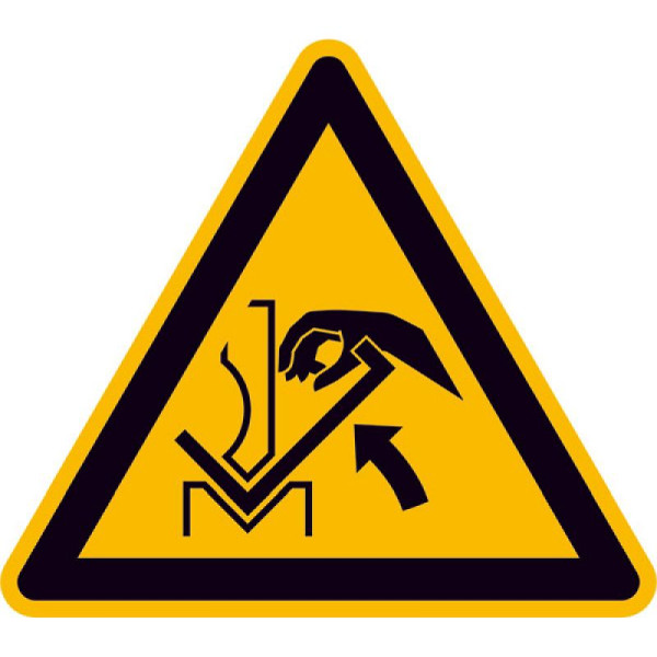Stein HGS Warnschild, Warnung vor Quetschgefahr der Hand zwischen Presse und Werkstück, 21.a8305