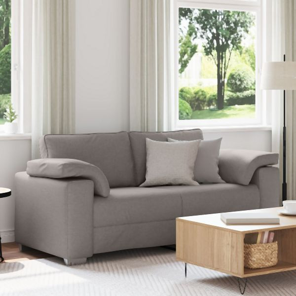 vidaXL Loveseat Sofa in Taupe, 140 cm, aus Stoff, 4105233