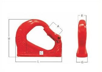 SHT Anschweißhaken - Standard, 10000 kg/10t, Last in kg/höhe in mm/breite in mm: 10000/51/223, 737156