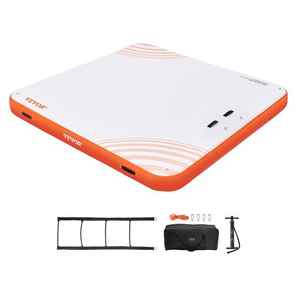 VEVOR Aufblasbares Schwimmdock, 2,13 x 2,13 m, rutschfest mit Tragetasche und abnehmbarer Leiter, Schwimmplattform-Inselfloß für Pool, CQFT7X7FTBJHTBHI7V0