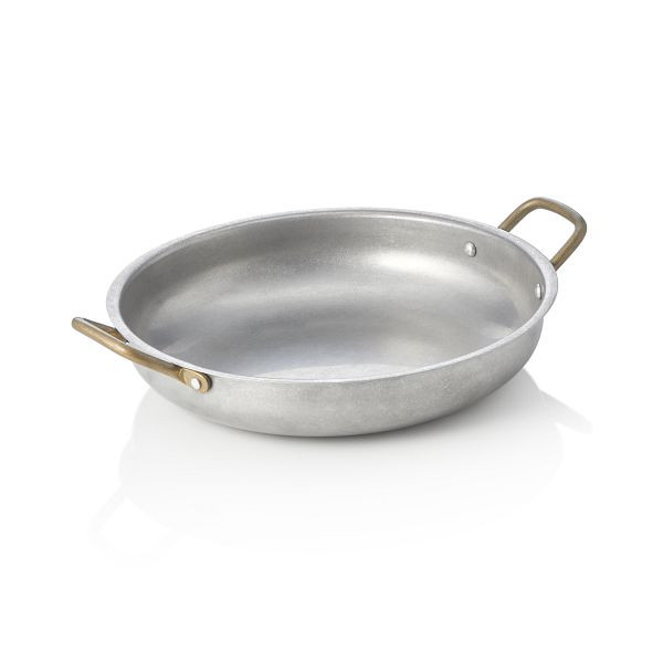 WAS Servierpfanne STEEL & STYLE VINTAGE, mit 2 Messinggriffen, Ø 23 cm, 1 Liter, Chromnickelstahl, 2042023
