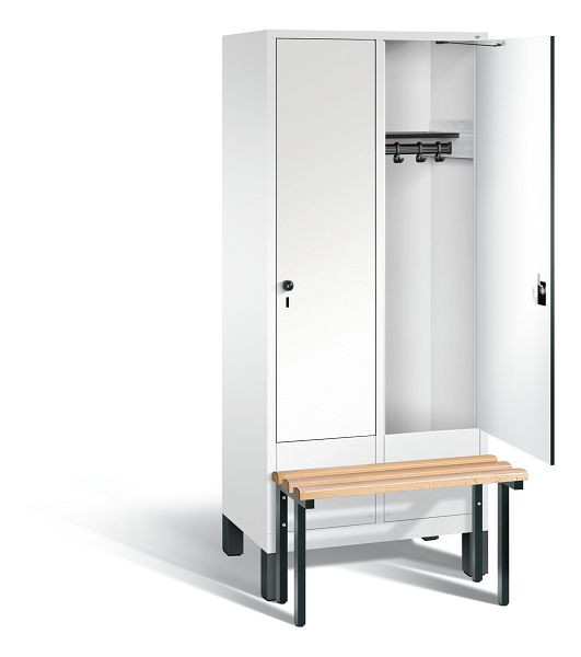 C+P Garderobenschrank Evolo, H1850xB810xT815mm, Farbe: Verkehrsweiß / Dekor Weiß, 48030-22 S10116