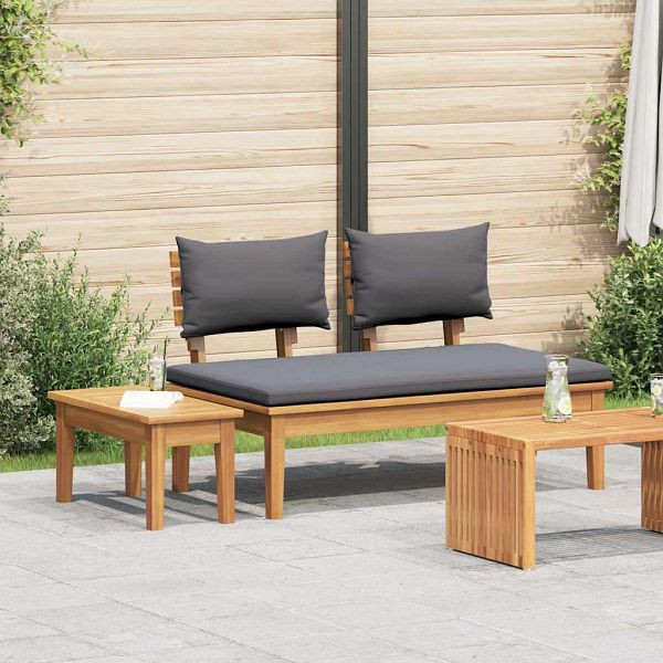 vidaXL Gartenbank 2-teilig Braun Massivholz Teak, 42006398