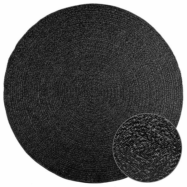 vidaXL Teppich ZIZUR Anthrazit Ø 200 cm Jute-Optik Indoor und Outdoor, 4010357