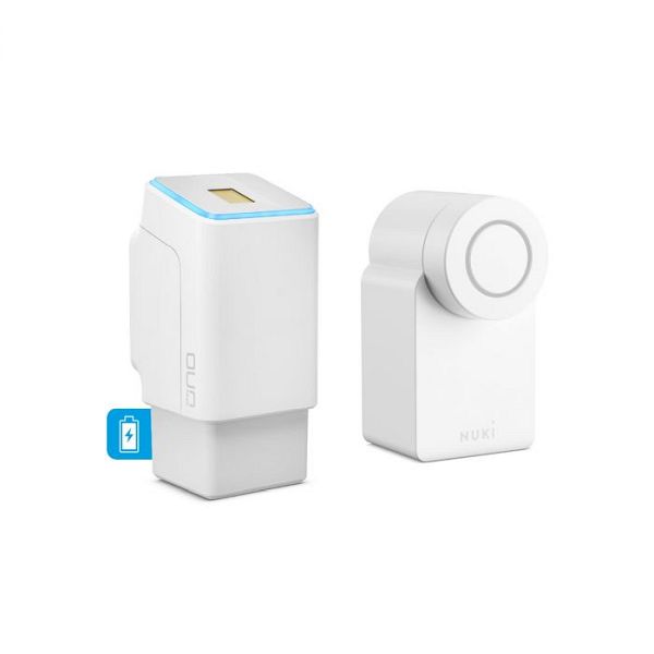 ekey uno Fingerprint mit Akku und Funk in Weiß mit Nuki Smart Lock 3.0 in Weiß 200204 günstig