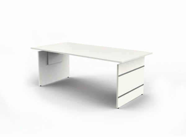 Kerkmann Höhenverstellbarer Wangenschreibtisch extragroß, Form 4, B 2000 x T 1000 x H 680-760 mm, Weiß, (Montage), 11413810-1