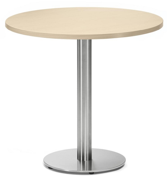 Deskin Cafeteria Tischsystem PARMA rund, Gestell Edelstahl, Platte Holzdekor Ahorn, 287706