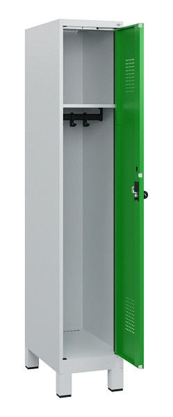 C+P Spind Evolo PLUS, Füße, 1 Abteil, 1630x300x500mm, 7035/6037, Drehriegel, 0490105-10 S10011