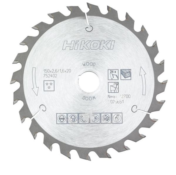 HiKOKI TCT Kreissägeblatt Holz 150x20/16xZ24 Wechselzahn, 752402