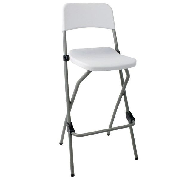 Bolero Klappstuhl für Poseur (Pack 2), Gestell aus Stahl, Sitz aus Kunststoff, Sitzhöhe: 72 cm, GR322