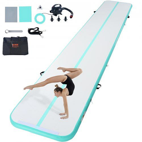 VEVOR Gymnastik-Luftmatte, mit Elektrischer Pumpe, 598 x 101 x 10 cm Grün, ZFXKKFQD20FTIEG8XV2