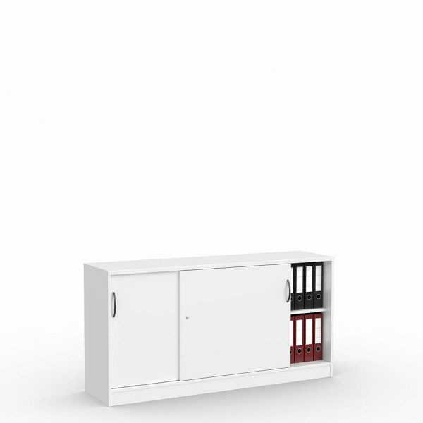 Deskin Schiebetürenschrank MULTI M, Dekor weiß, B 1600 x H 805 x T 420 mm, 273435