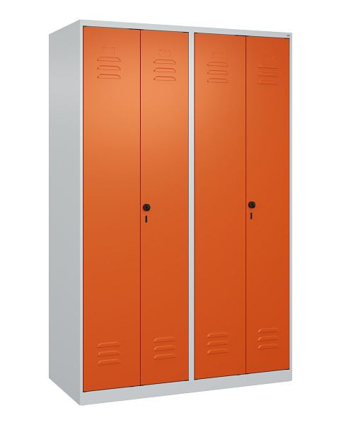 C+P Umkleidespind Classic PLUS, Doppel-Spind, 4 Abteile, 1850x1200x500mm, 7035/2004, Drehriegel, 080002-40P S10030