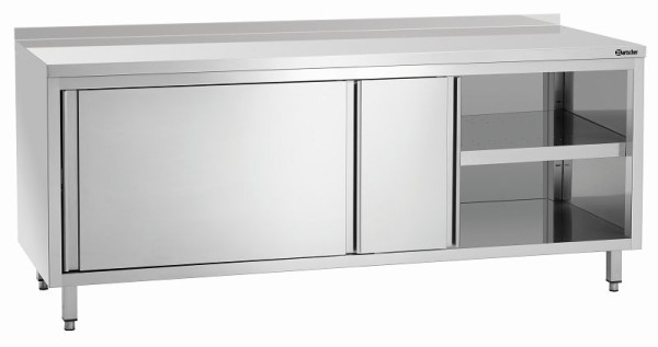 Bartscher Arbeitsschrank, B2000, Aufkantung, Schiebetüren, Zwischenboden, 338207